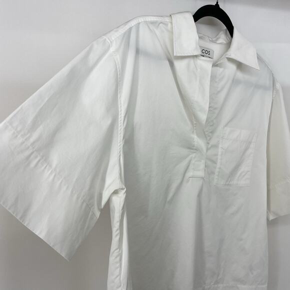 COS Size EURO 34 US 4 / S Cotton Rubab Tunic Top White Resort Wear Minimalist - Picture 4 of 8